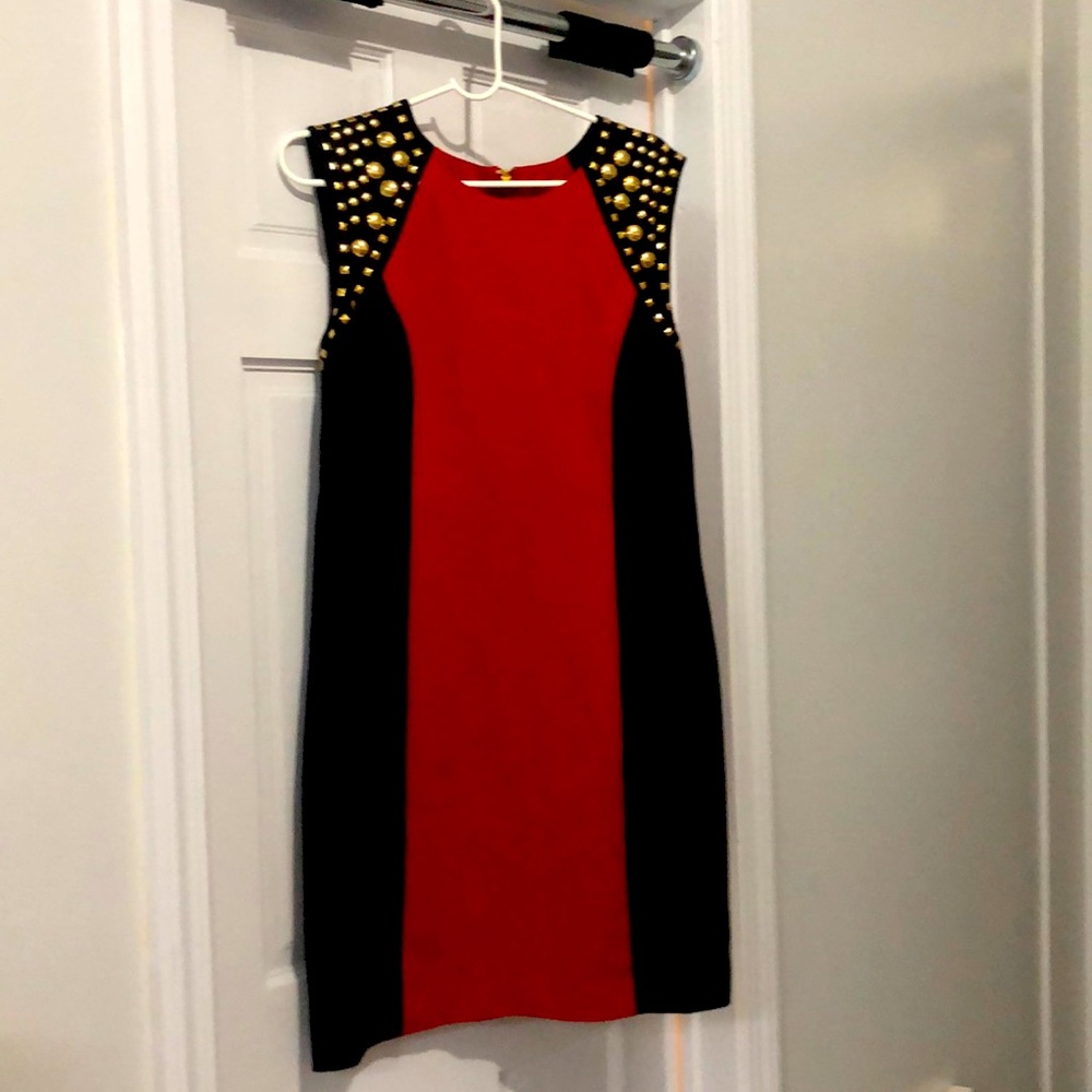 Michael Kors red and black dress with gold hardware size 12